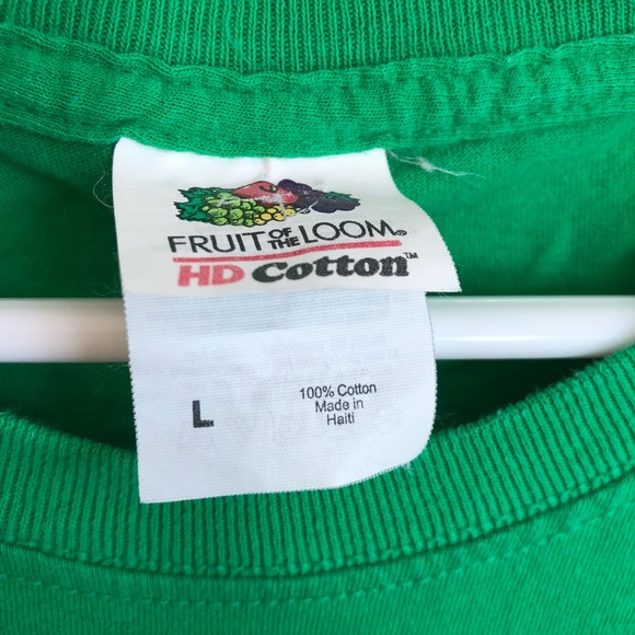 Fruit Of The Loom Smile Mushroom Green T-Shirt - Picture 3 of 4